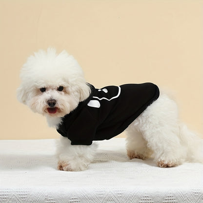 Winter pet hoodie - knit polyester pullover sweatshirt for small to medium breeds, machine washable cozy plush pet clothing.