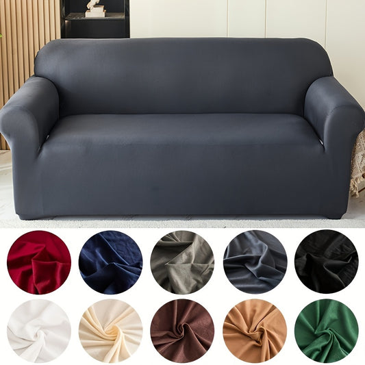 Modern sofa cover with non-slip elastic band, machine washable, made of 95% polyester and 5% spandex. Compatible with various sofa sizes, no printing, stitched craftsmanship, fabric weight of 100-120 g/m².