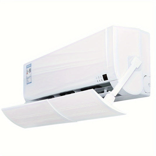 Telescopic Ventilation Deflector for AC Units, Adjustable Split Type Baffle Protector, 55.88-102.87cm Range, Prevents Condensation with Plastic Material - No Electricity Required