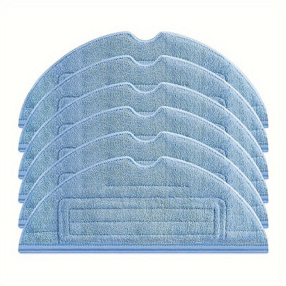 6 pieces of blue microfiber mop cloth pads compatible with Roborock S7, S7+, S7 MaxV Series, Xiaomi Roborock S8, T7S. These high-efficiency, reusable, and washable vacuum cleaner accessories.