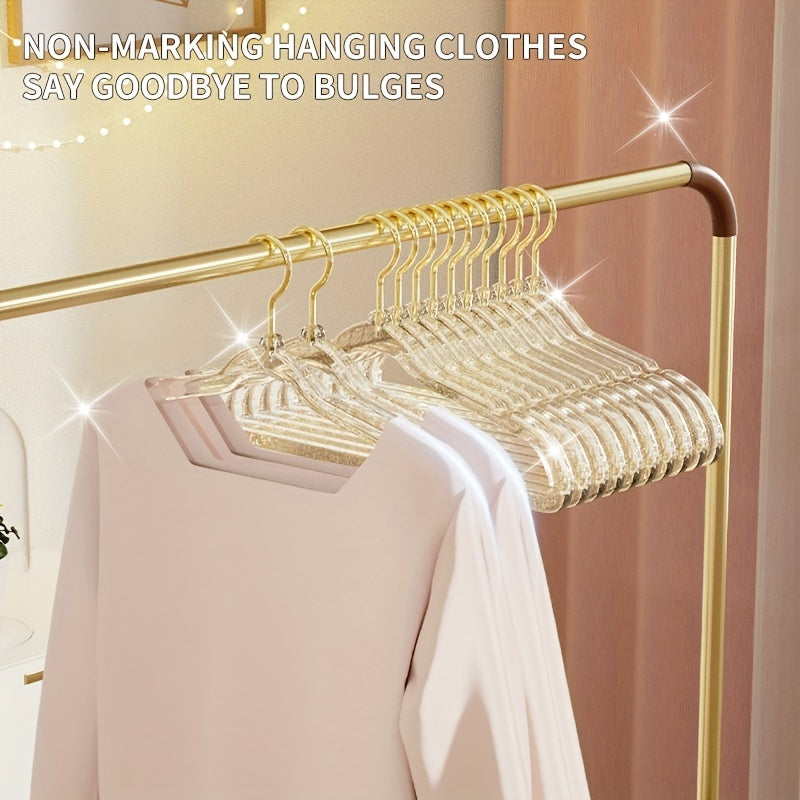 Set of 20 Plastic Transparent Clothes Hangers for Drying and Organizing Clothes, Non-slip and Non-marking Design, Ideal for Closets, Wardrobes, Home, Dorms, and Rental Housing.