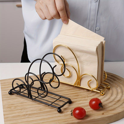 Classy napkin holder with vertical semi-circle design, ideal for kitchen and dining spaces in cafes and hotels.