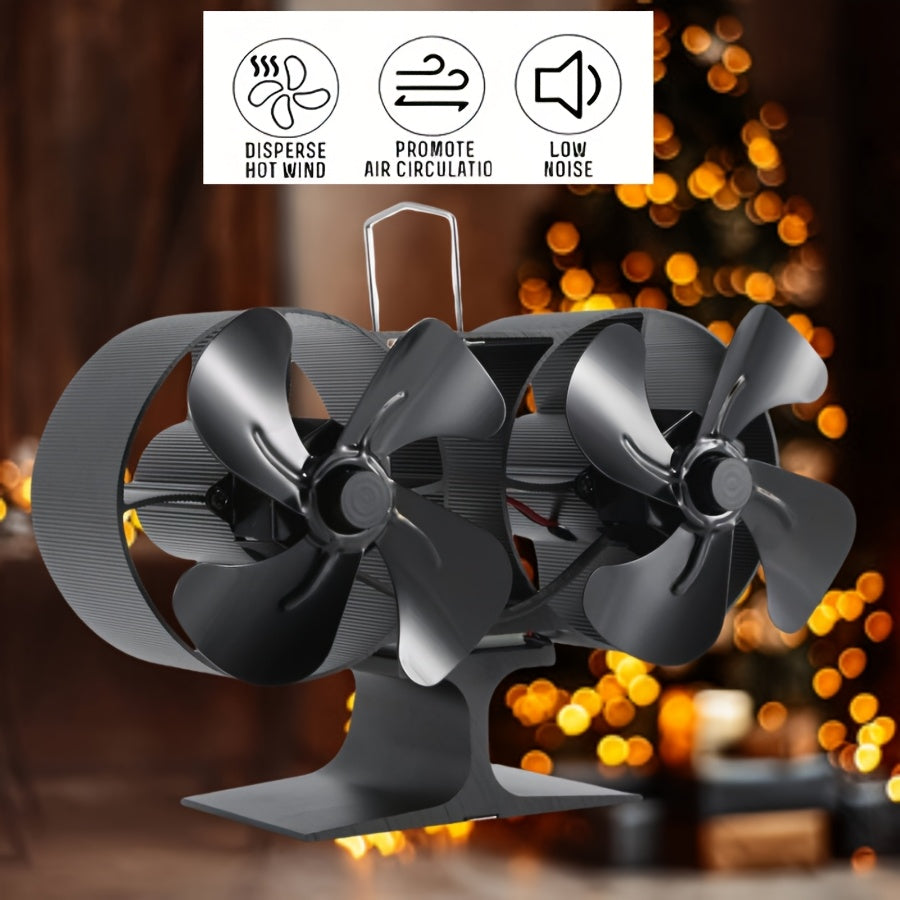 Wood stove fan with 8 blades operates quietly and is heat-powered, perfect for use with wood, gas, pellet, or log burners. Improves air circulation and helps lower energy expenses.