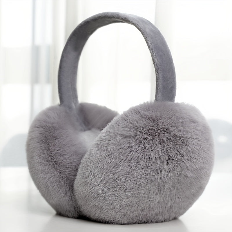 Warm and snug fleece earmuffs designed for women - featuring a stretchable, knitted design and plush lining to keep ears toasty during winter. Ideal for cycling and various outdoor activities.