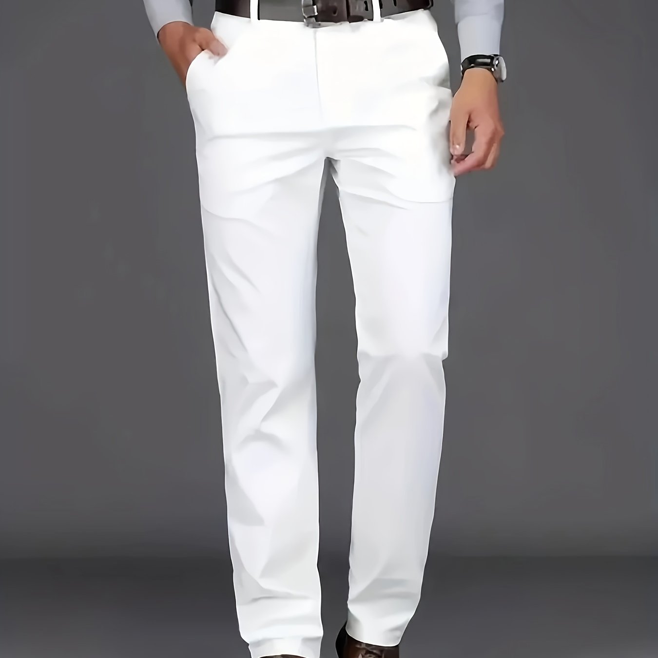 New casual formal pants for men, suitable for all seasons. Business style with trendy long trousers, fashionable and versatile elastic dress pants with a comfortable classic design for