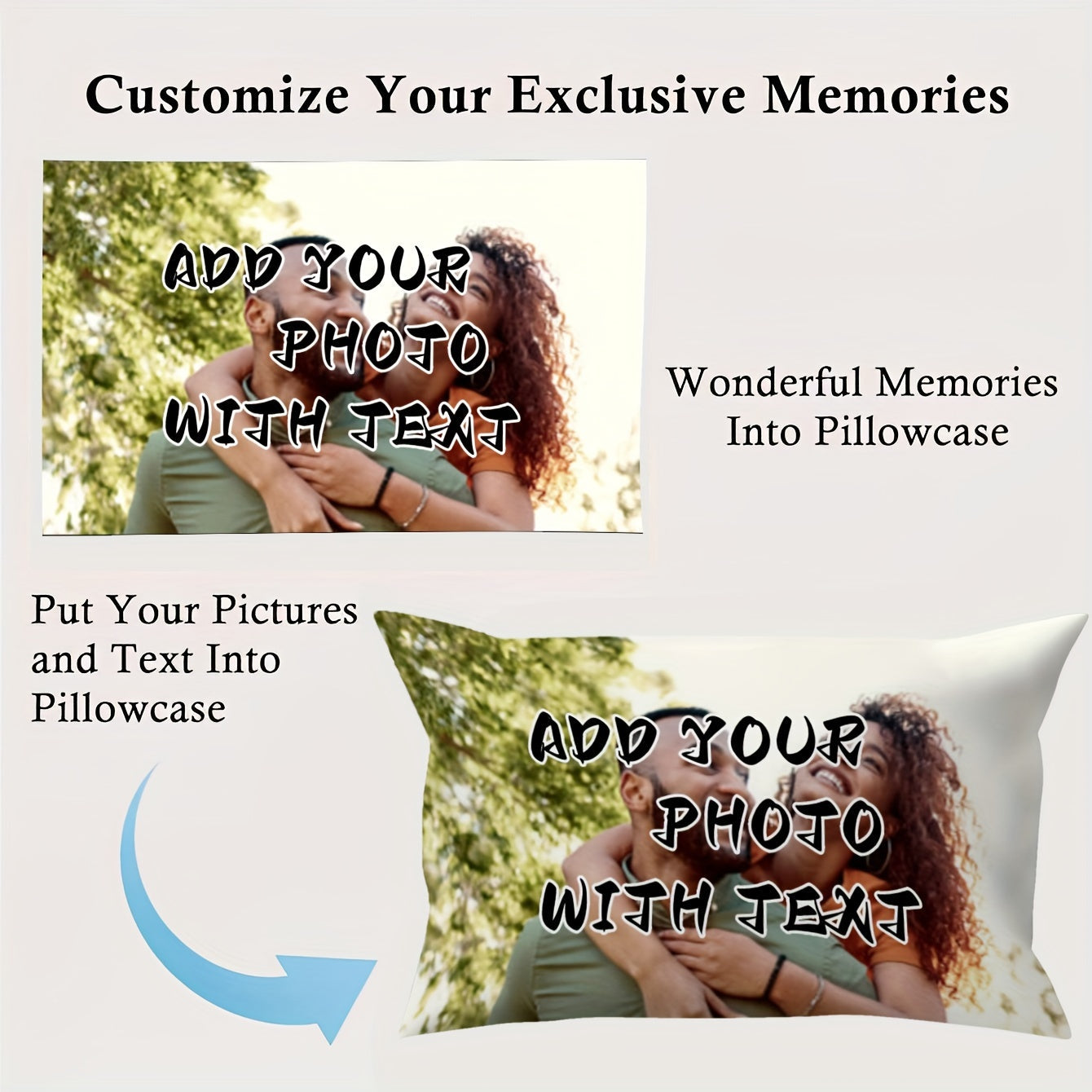 One Piece of Personalized Double-Sided Print Plush Pillowcase with Customized Photo and Text, Perfect as a Personalized Keepsake for Valentine's Day, Wedding, Anniversary, or as a Gift for Ages 14 and Up. Made of Polyester and measures 30.48x50.8 cm.