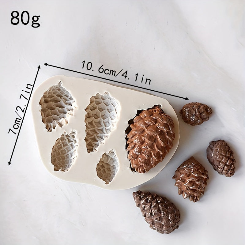 1 piece of Pine Cone Fondant Mold, 3D Silicone Mold, perfect for making Pinecone Candy and Chocolate. Ideal for DIY Cake Decorating and a useful tool in the kitchen for baking enthusiasts. Great addition to your Christmas decor.