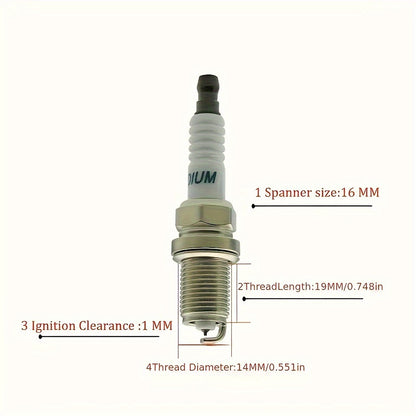 4 IK20 5304 IRIDIUM POWER Spark Plugs for various car brands.