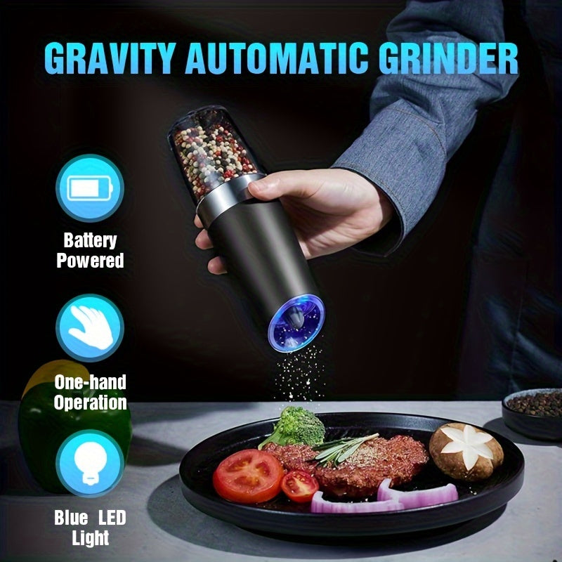 The Electric Salt and Pepper Grinder Set is a versatile kitchen tool that can grind either salt or pepper with adjustable coarseness. It is battery operated and features an LED light for easy use in low light settings. With its one-hand automatic