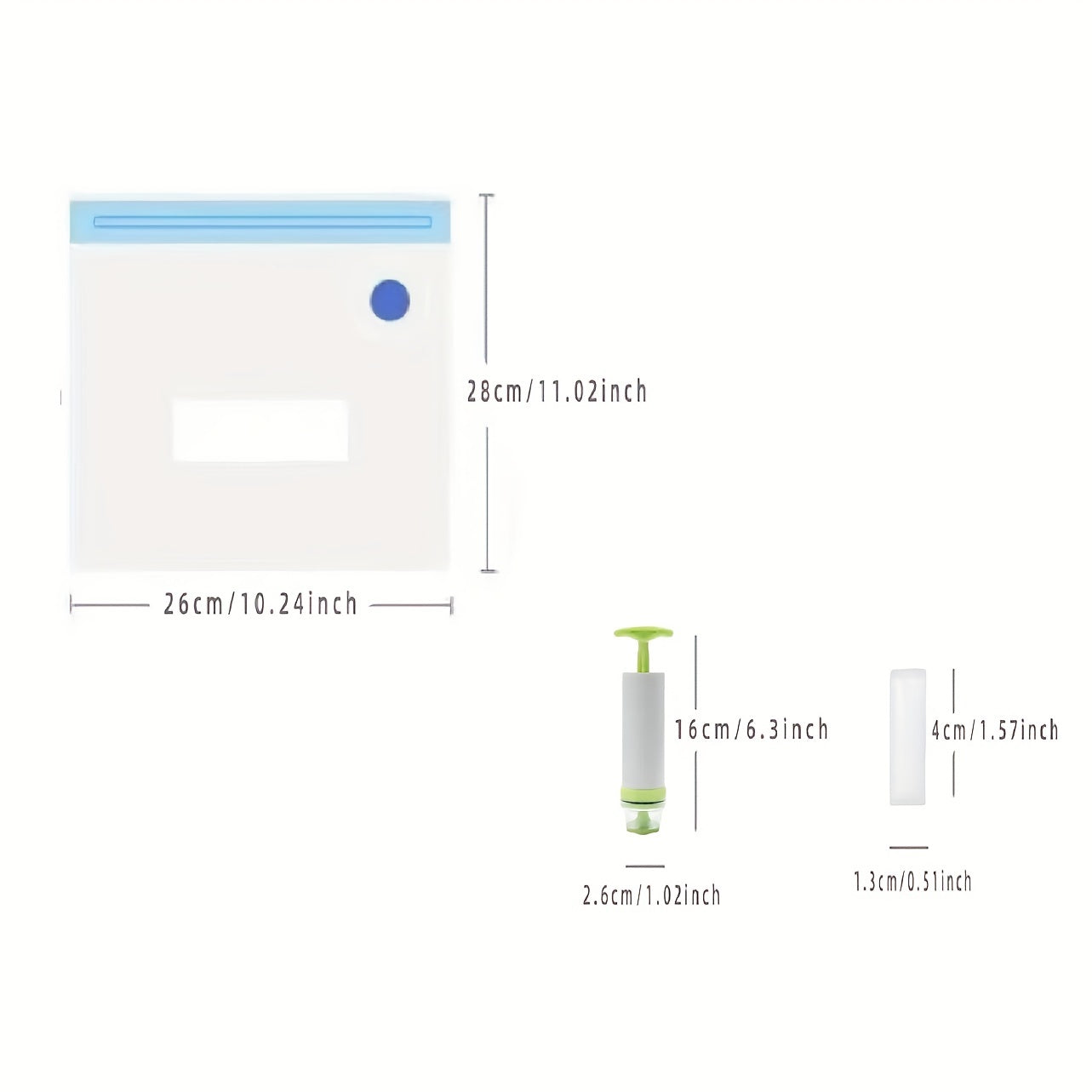Vacuum Sealer Bag Set with Hand Pump and Sealing Clips - Ideal for Food Sub-packaging, Refrigerator Storage, and Home Kitchen Applications