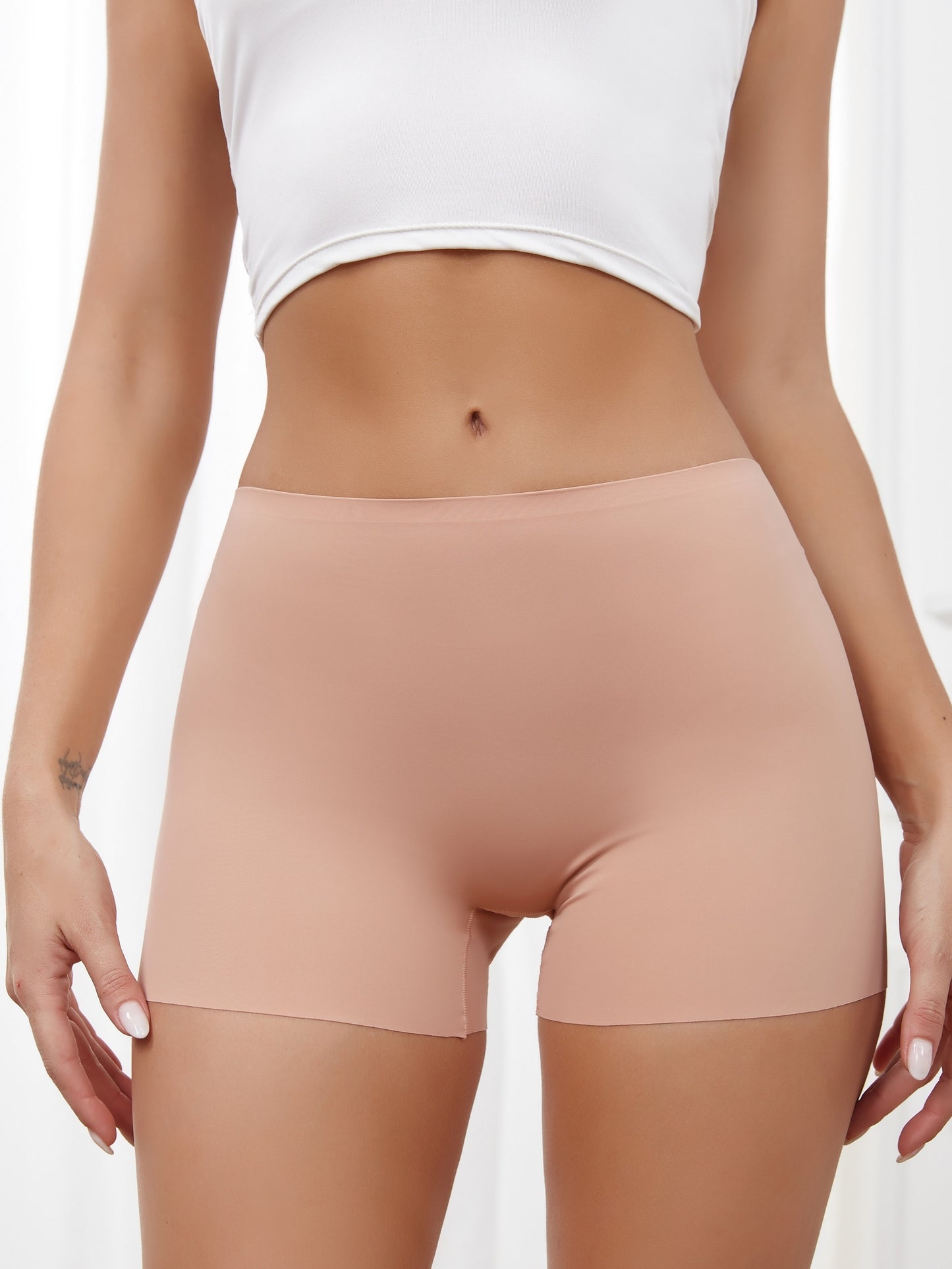 3 Seamless Solid Boyshort Panties for Women, Soft and Stretchy Lingerie.