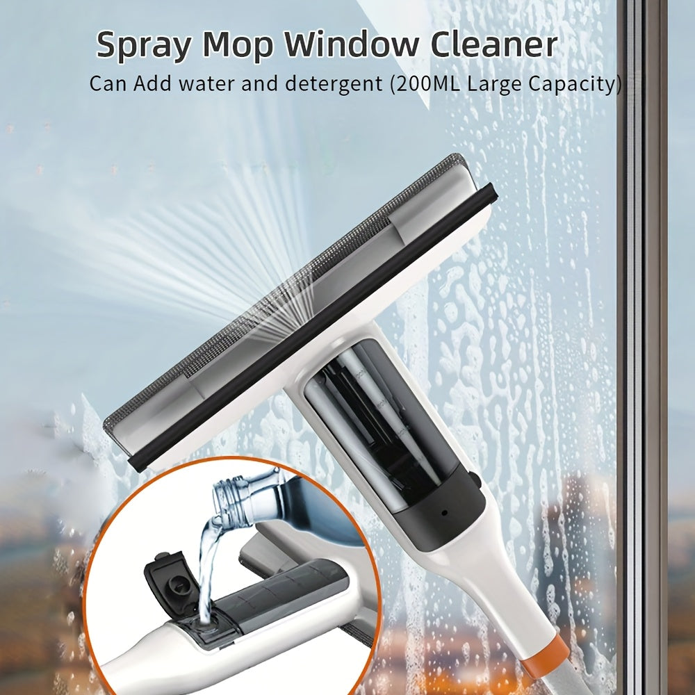 Multi-functional window spray mop with a silicone squeegee - a versatile home cleaning tool for floors and windows. Made of PVC, plastic, and iron; no electricity required. Perfect for use in the bathroom, toilet, kitchen, and walls. Features an