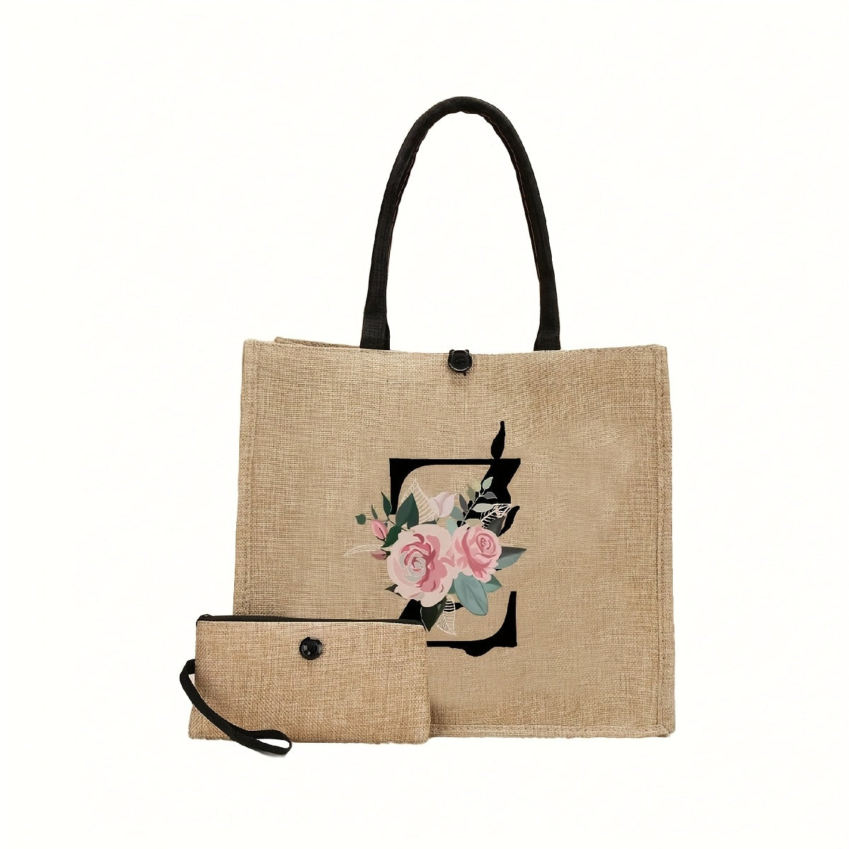 New design linen handbag with large capacity for multiple uses: travel makeup, teacher tote, shopping bag. Perfect gift for women and teachers. Ideal choice for casual storage and shopping.