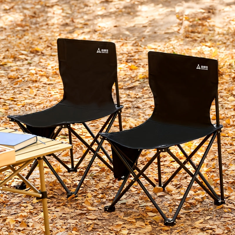 Suncojia Portable Folding Chair with Backrest and Steel Frame for Camping and Fishing.