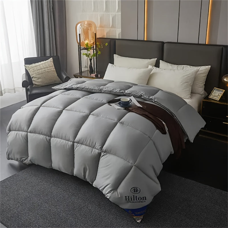 Luxurious Hilton-style comforter with ultra-soft, thick, all-season quilt designed for hotel bedrooms and gifts.