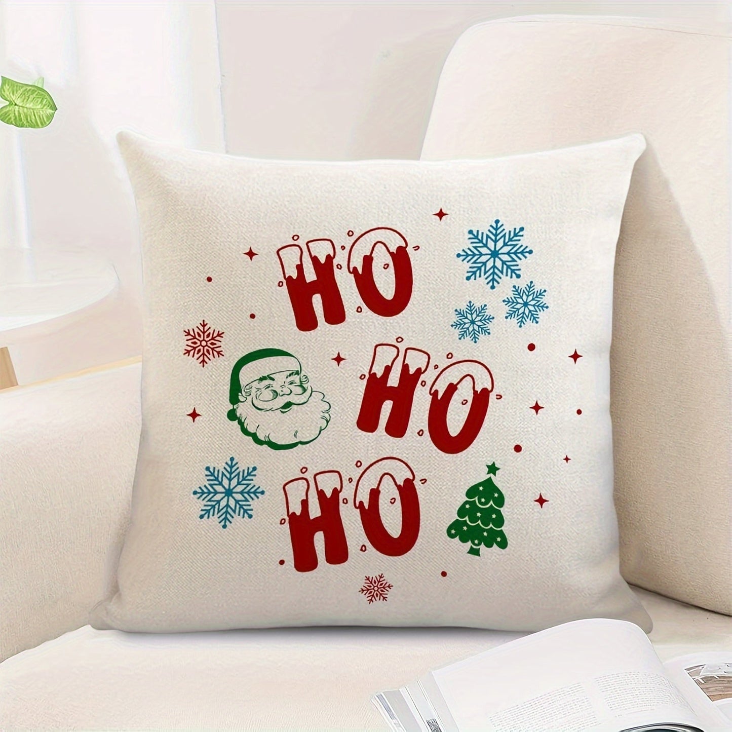 Celebrate the holiday season with the 1pc HOHOHO Festive Linen Christmas Pillowcase. This contemporary style pillowcase is machine washable and features a zippered closure and single sided print. Perfect for adding a festive touch to your home, living