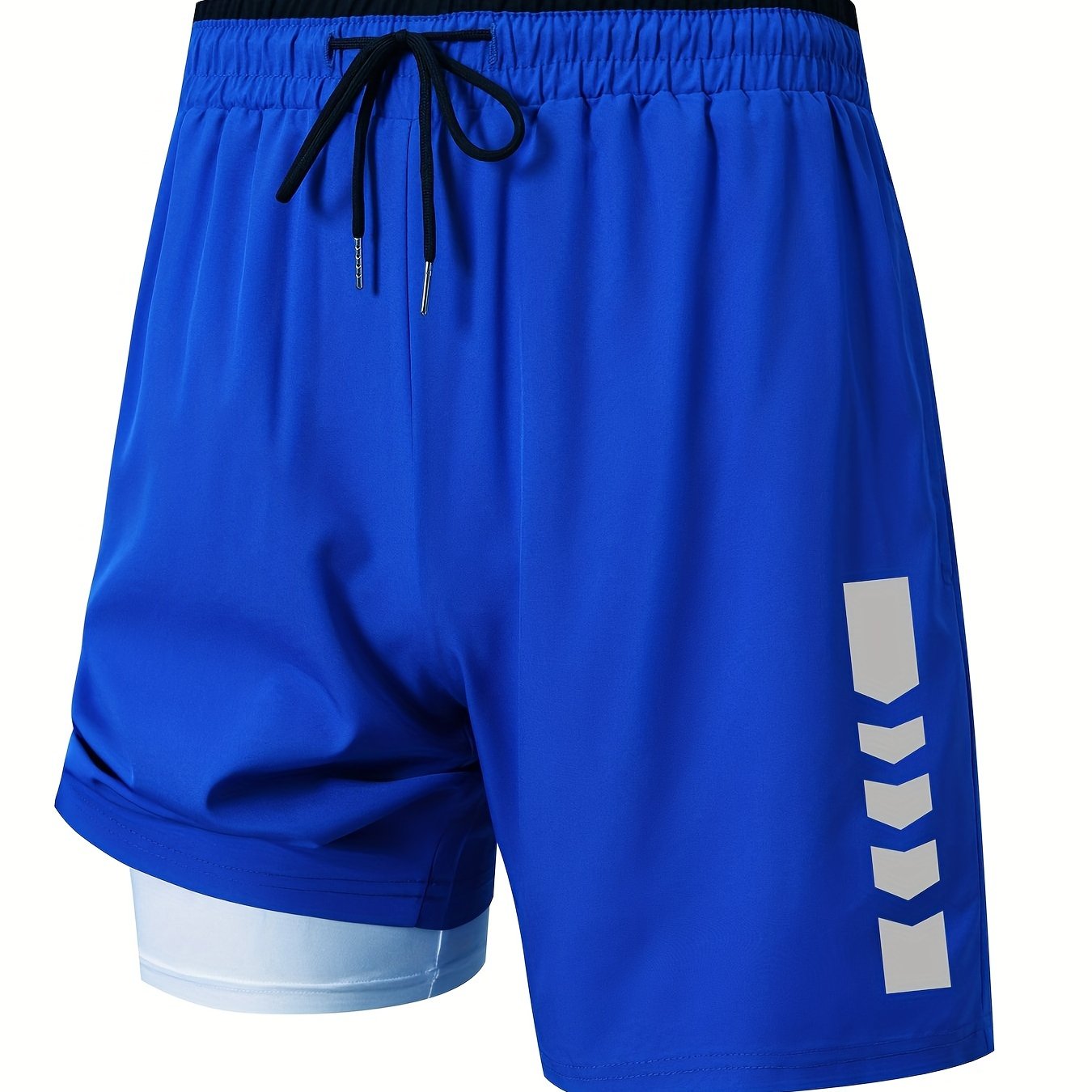 Trendy plus size men's graphic print shorts for summer outdoor sports.