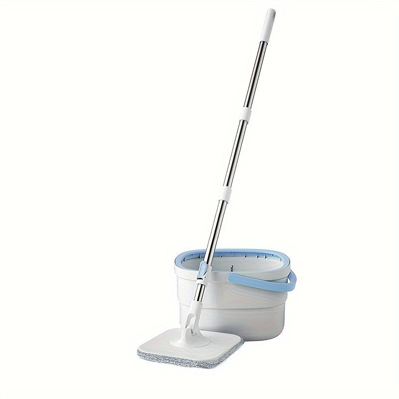 Get the 1pc Multifunctional Rotating Mop for easy and efficient cleaning. This Lazy Mopping Artifact is perfect for cleaning and separating dust with its stainless steel mop and Lazy Magic Mop Barrel. The set includes 2pcs Mop Replacement Head, Hair and