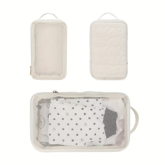 Waterproof Polyester Clothes Organizer with Compartments, Portable Mesh Pouch for Travel Essentials, Clothing Storage Bag - 1 Piece