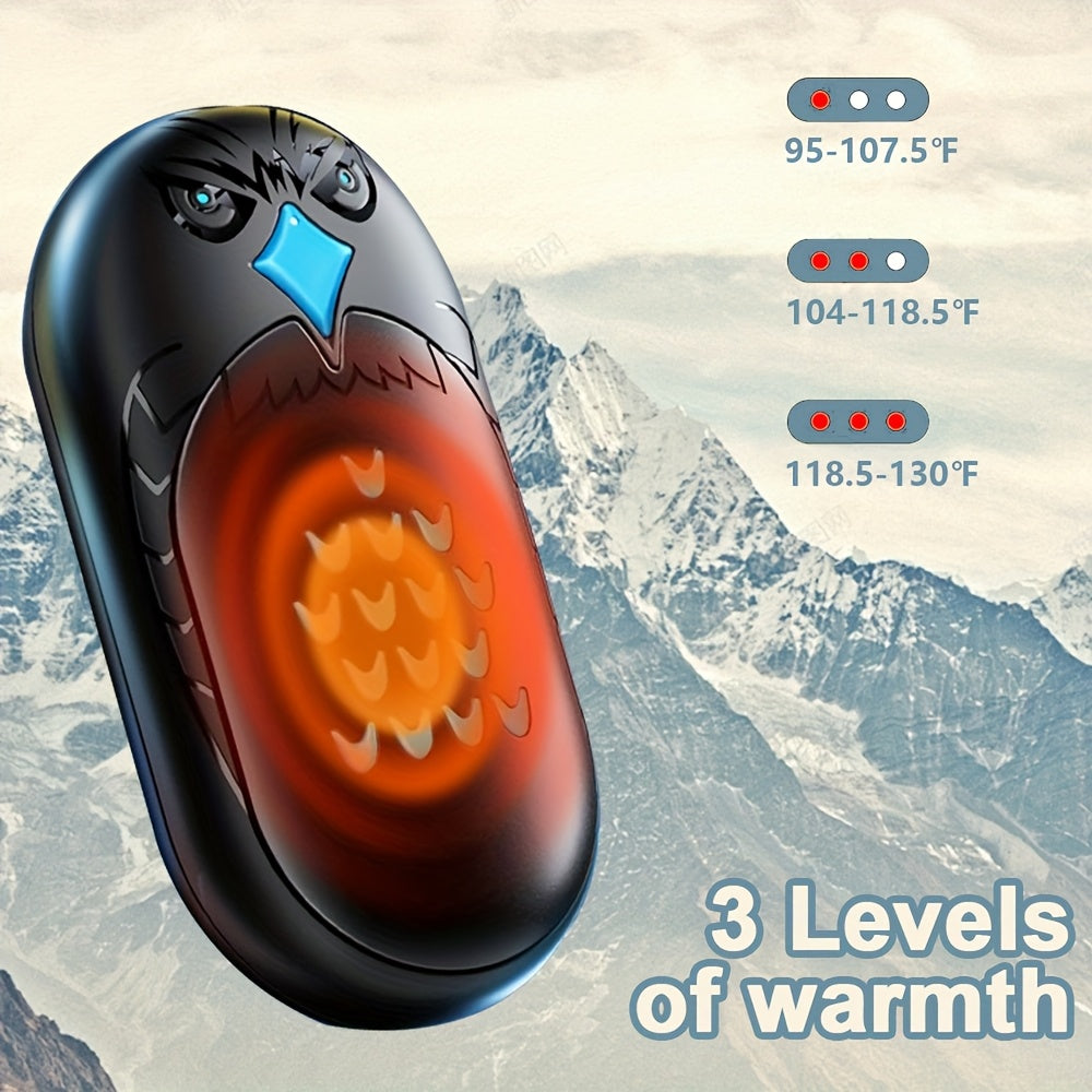 Stay warm on-the-go with our 2-piece USB rechargeable hand warmers. These portable electric pocket heaters feature quick charge technology and a powerful 6000mAh lithium battery. Made of durable ABS plastic and metal, they are perfect for outdoor