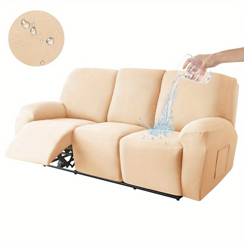 8-piece waterproof milk sofa slipcover set for summer, ideal for protecting furniture in home and office décor.