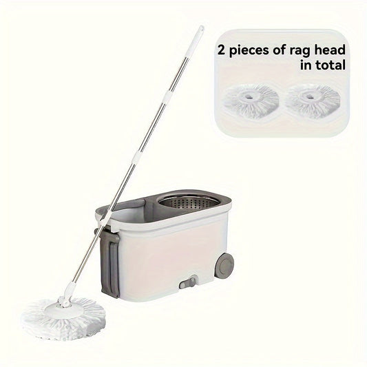 All-In-One Rotary Mop and Bucket Set - Versatile Design for Wet or Dry Cleaning on Any Surface - Ideal for Bedrooms, Living Rooms, Bathrooms, Outdoor Spaces - No-Wash Technology for Easy Maintenance - Keeping Your Floors Spotless