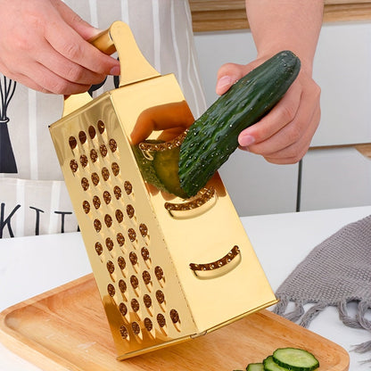 The versatile shredder cloth wheel in light silver, golden rose, and rainbow stainless steel is a gentle and easy-to-use kitchen tool that won't harm your hands during operation.