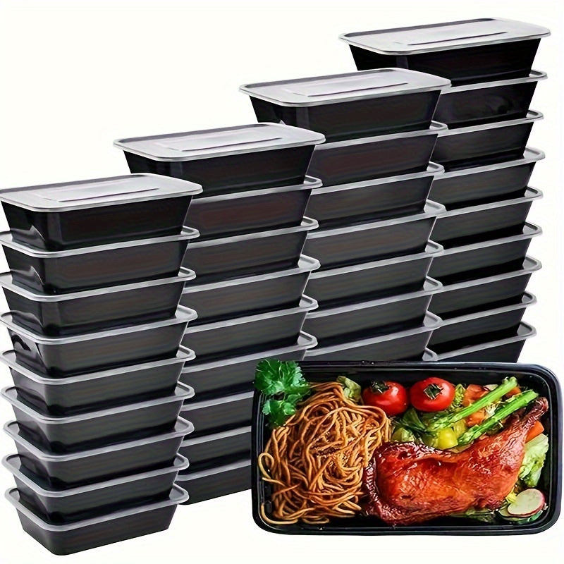 A set of 30 disposable food containers with lids, ideal for meal prep and kitchen storage. Perfect for commercial lunch boxes, picnic or restaurant takeaway. Great for stocking up on kitchen supplies and back-to-school needs.