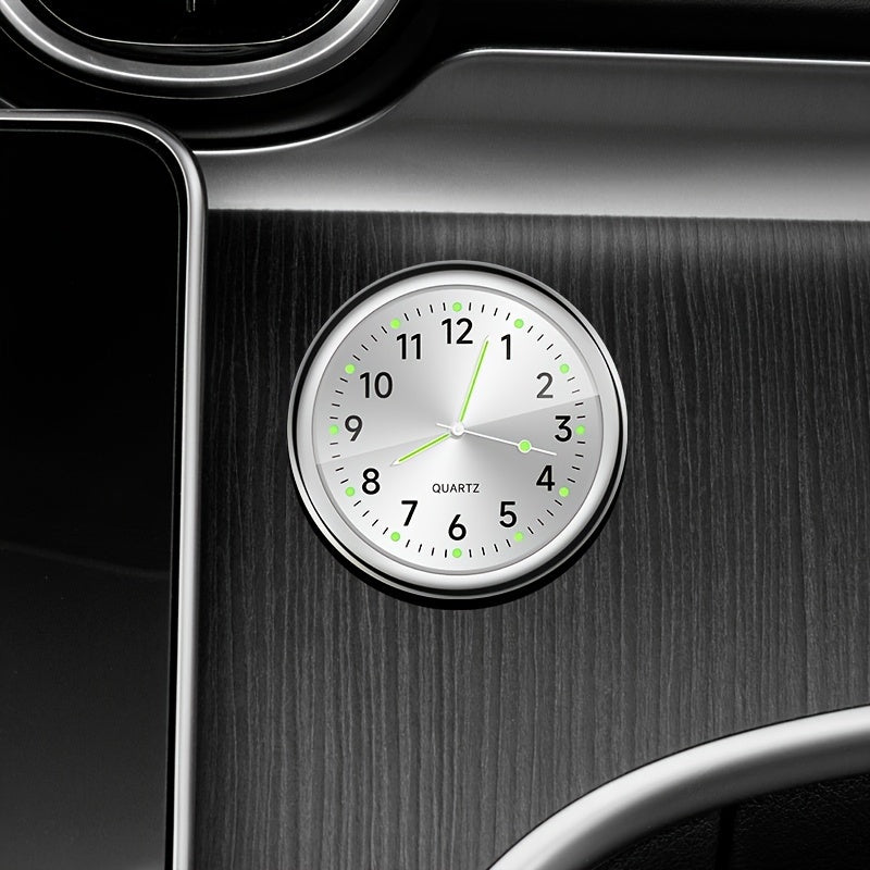 Decorative glow clock for high-end cars, stick-on dashboard accessory.