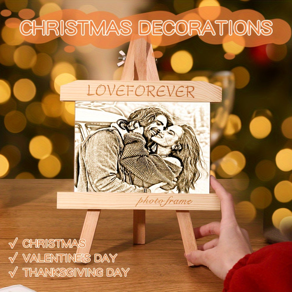 Unique Christmas Tree Ornament - Handcrafted Wooden Photo Frame, Customized and Hand-Painted Holiday Decoration for Home or Office, Perfect Gift for Loved Ones, Including Friends, Family, and Pets