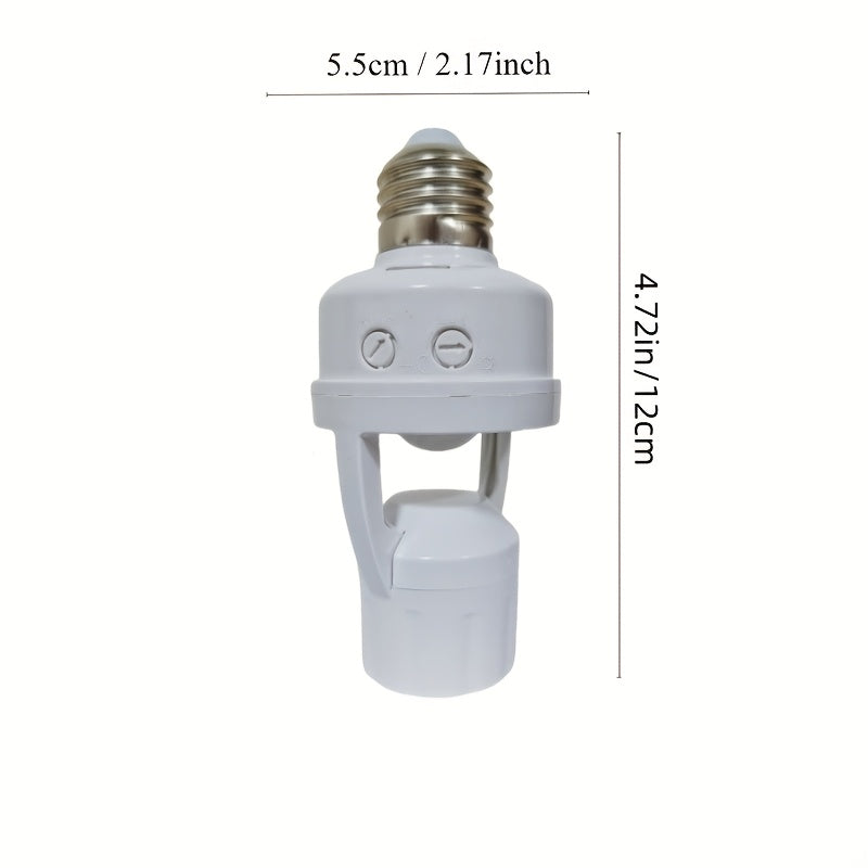 1pc E27 Motion Sensor Light Bulb Holder, AC 85-265V Hardwired Indoor Human Body Induction Adapter, 110V/220V Compatible, No Battery Required.