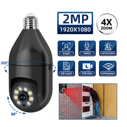 The WJG 1080P HD WiFi Security Camera offers crisp 2MP resolution at 1920x1080, with a wide 355° pan-tilt feature for flexible surveillance. It operates on 2.4G WiFi for reliable home monitoring, even in low light thanks to night vision capabilities.