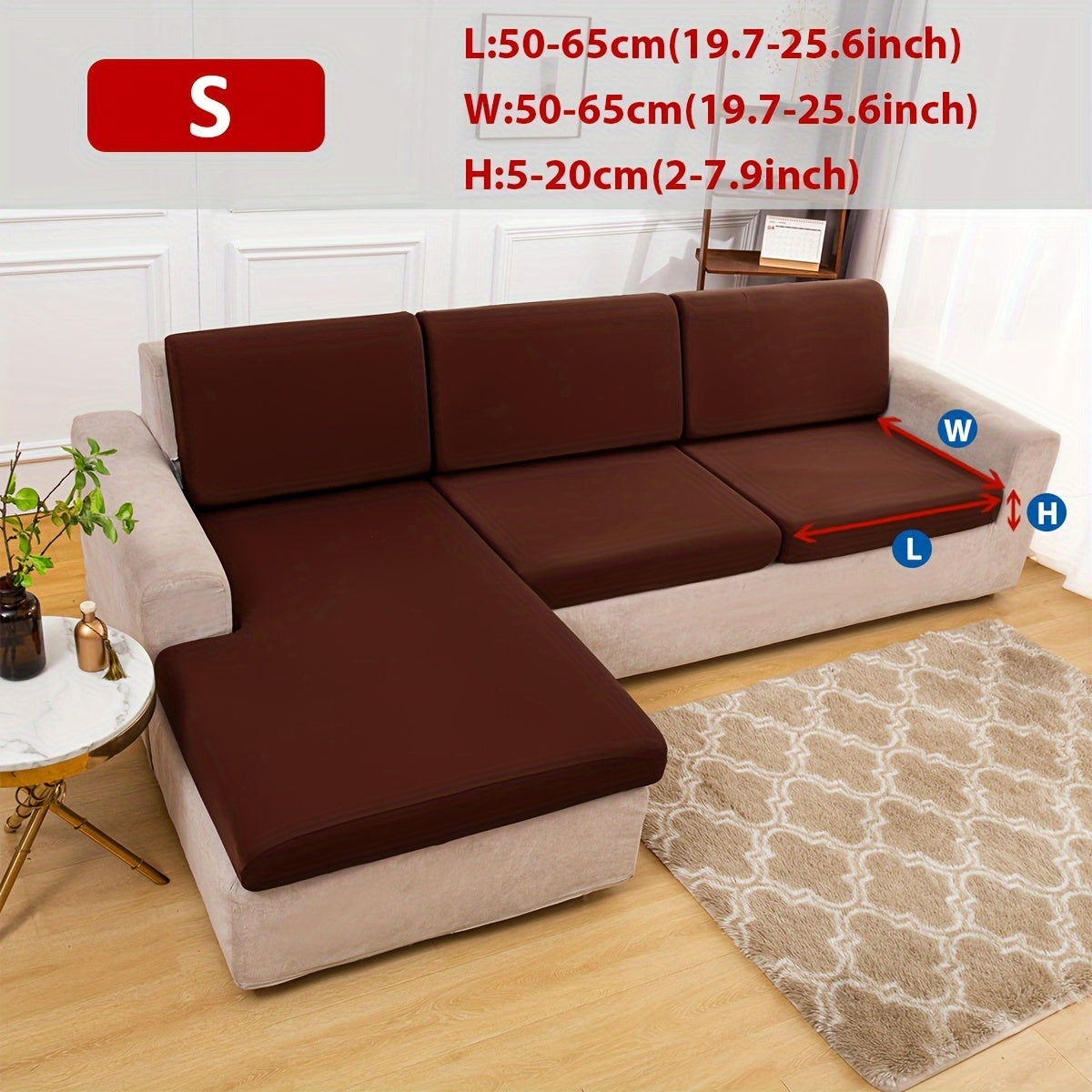 Classic Stretch Sofa Cover, Elastic Band Slipcover for Armchair to Sectional Sofas, Machine Washable Polyester and Spandex Blend, Fits Single to Four Seater Couches.