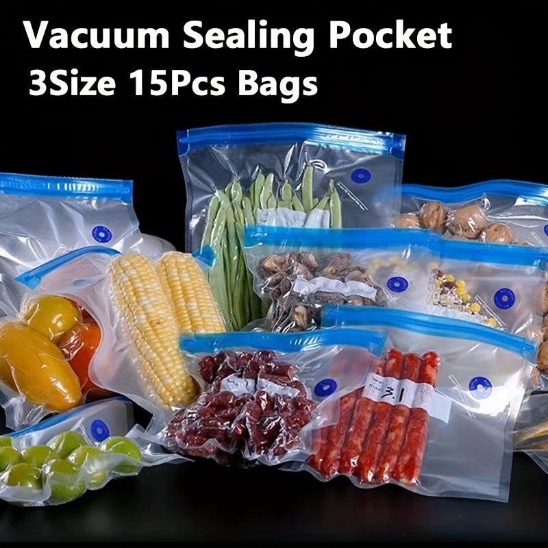 Keep your food fresh and extend its shelf life with these reusable food vacuum storage bags. Perfect for meal preparation or storage, these long-lasting vacuum sealed bags come in various sizes, including large, medium, and small. With a convenient