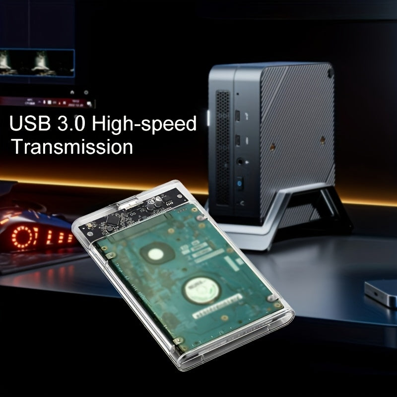 Ultra-Fast USB 3.0 SATA Qattiq Disk Qutisi 2.5-dyuym HDD/SSD uchun, Asboblarsiz O'rnatish, Qizib Ketishdan Himoya, 5Gbps UASP Tezlashtirilgan, PC/Mac bilan Mos, Noutbuklar/Kompyuterlar uchun Ideal, Sata