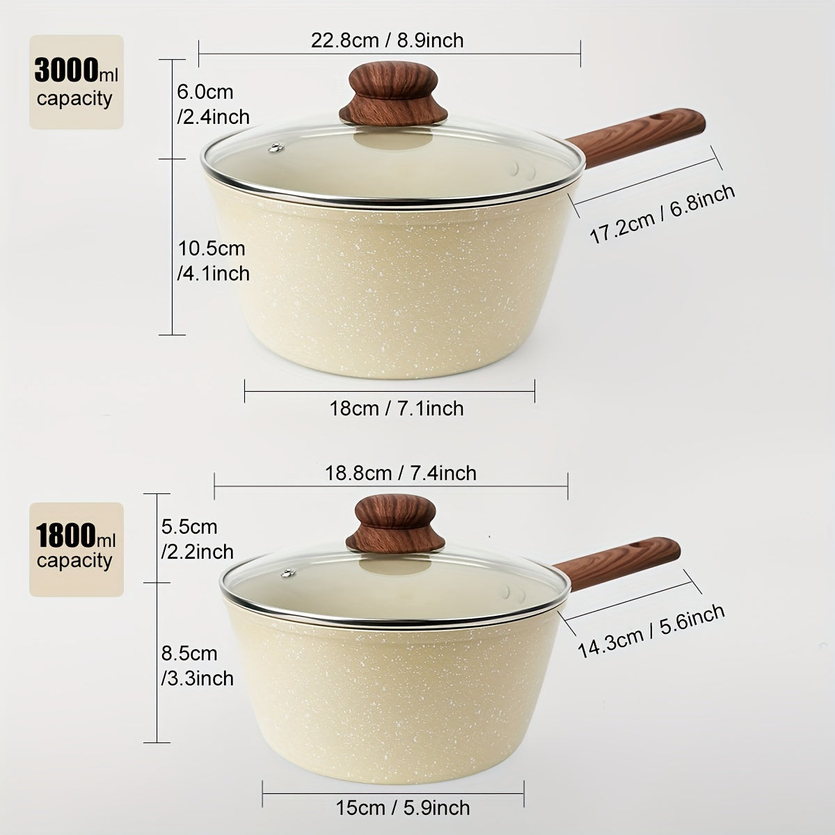 [Bestseller] Versatile Cooking Pot for All Stovetops - Non-Stick Beige Aluminum Soup Pot, Perfect for Rice and Frying