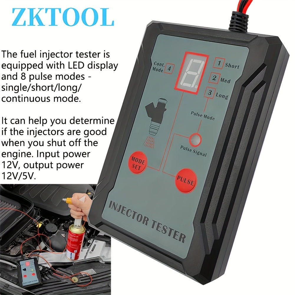 New upgraded injector tester simultaneously tests both injectors with 8 pulse power drive mode using new red rod.