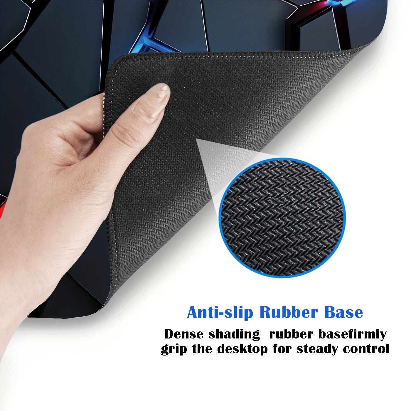 90x40cm Rectangle Gaming Mouse Pad with Red and Blue Gradient Design, Non-Slip Rubber Base, Precision Stitched Edges, and Keyboard Compatibility. Ideal for Gamers and Office Use.