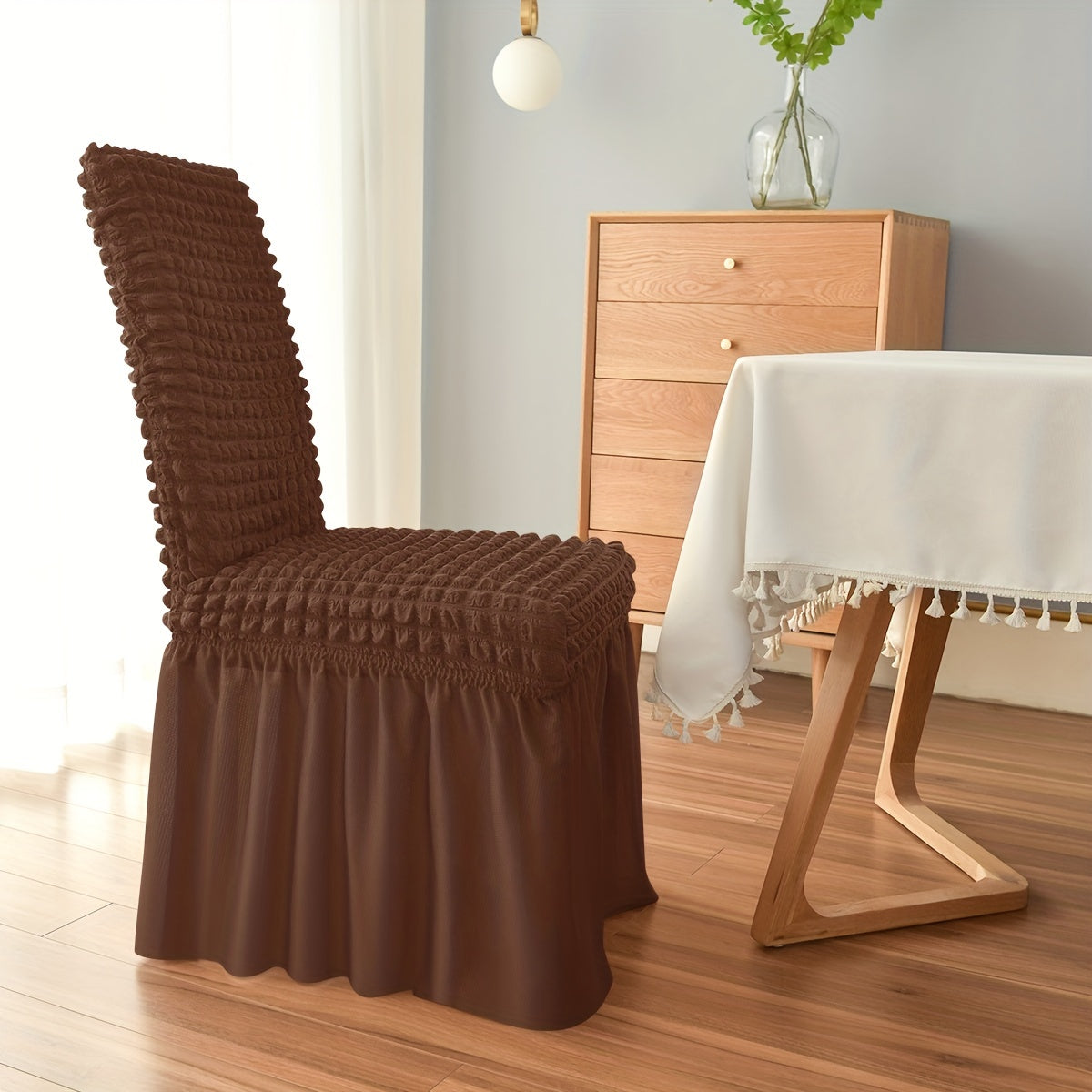 Elegant Bubble Grid Slipcover for Dining Chairs - Ideal for Weddings, Dining Rooms, Offices, Banquets, and Home Decor