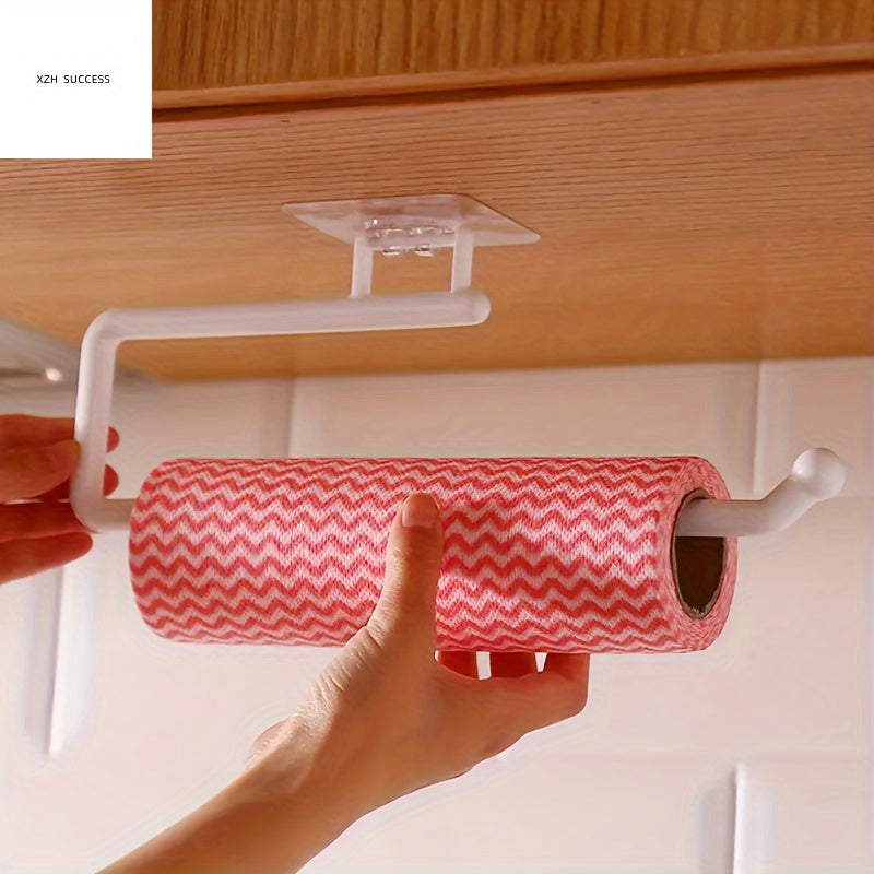 Effortlessly Installable Paper Towel Holder with Built-In Hook - Does Not Require Drilling, Ideal for Organizing Kitchen & Bathroom