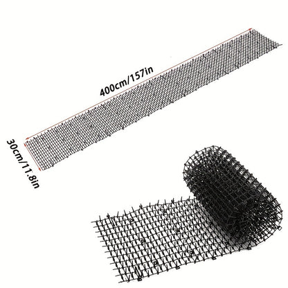 Cat Scat Mat with Plastic Spikes, 198.12cm/3.99m - Durable deterrent for cats indoors & outdoors, protects gardens, yards, couches. Keep your spaces safe.