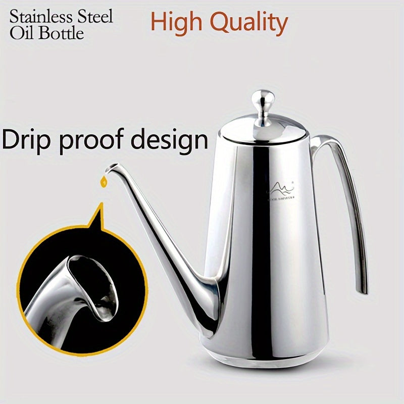 Luxury Stainless Steel Oil Dispenser for Kitchen and Restaurant Use - Features Patented Design and PVC-Free Material