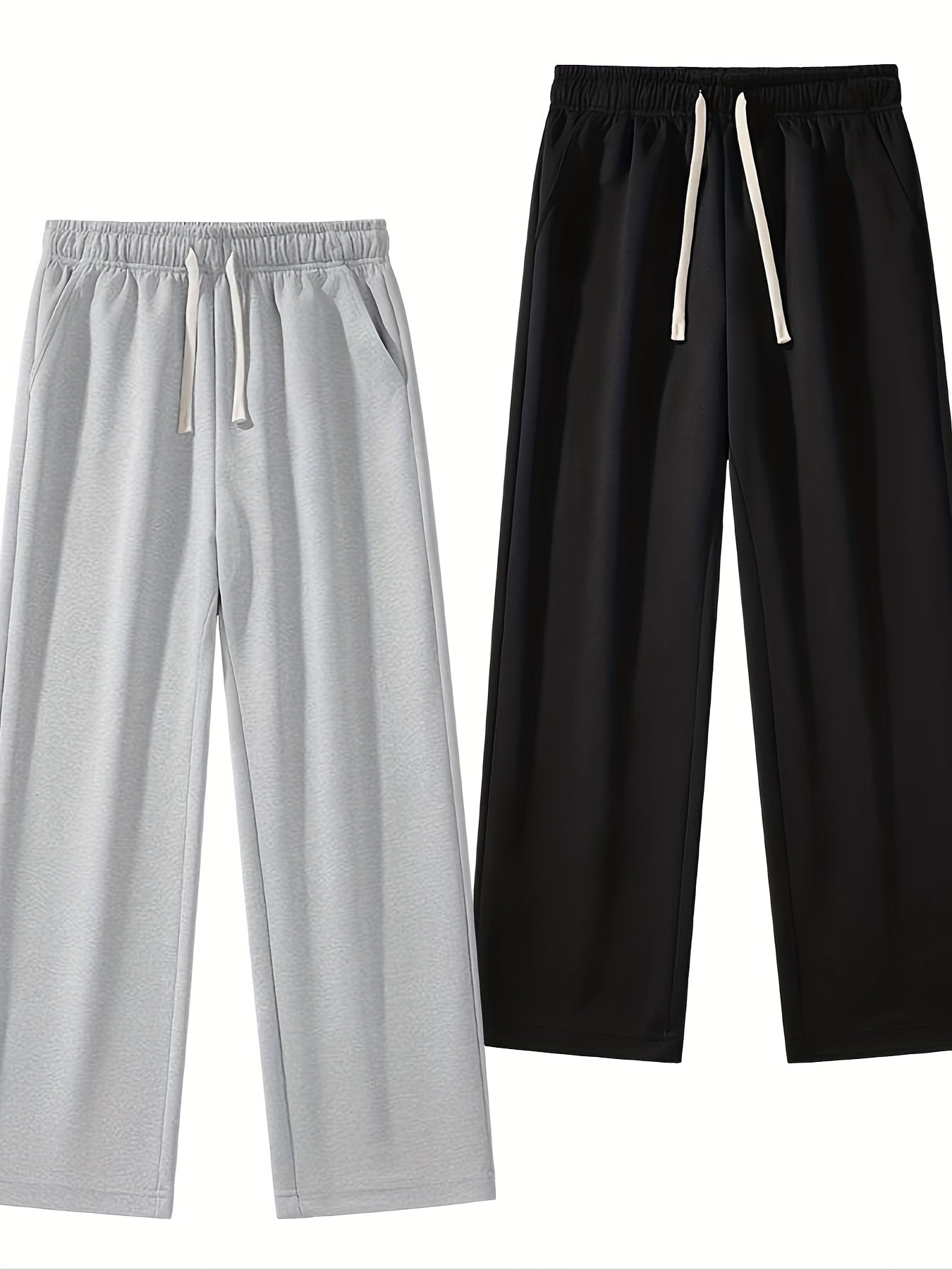 2 men's casual drawstring sweatpants for sport and casual wear