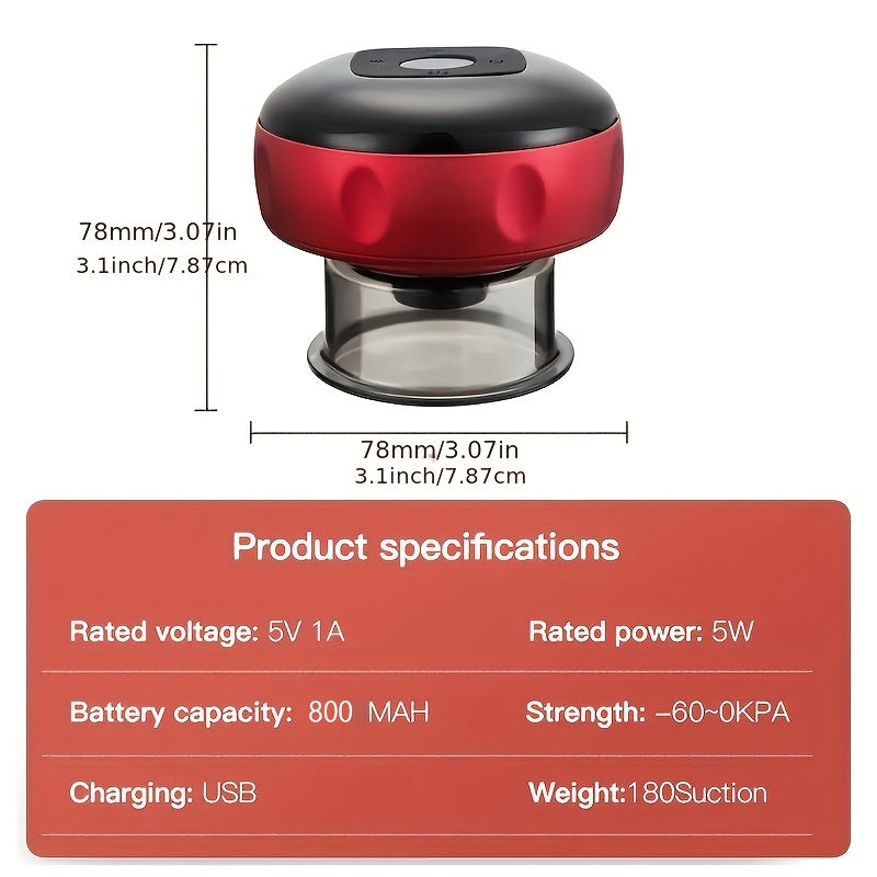 Nalunkang Smart Vacuum Cupping Massager with USB Rechargeable and Electric Heating & Scraping Cup for Beauty Spa Experience.