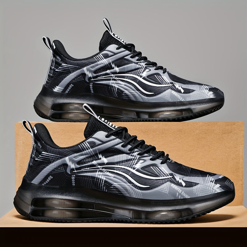 Men's Fashion Street Style Sneakers - Shock-Absorbing, Comfortable Non-Slip Lace-Up Sneakers for All Seasons.