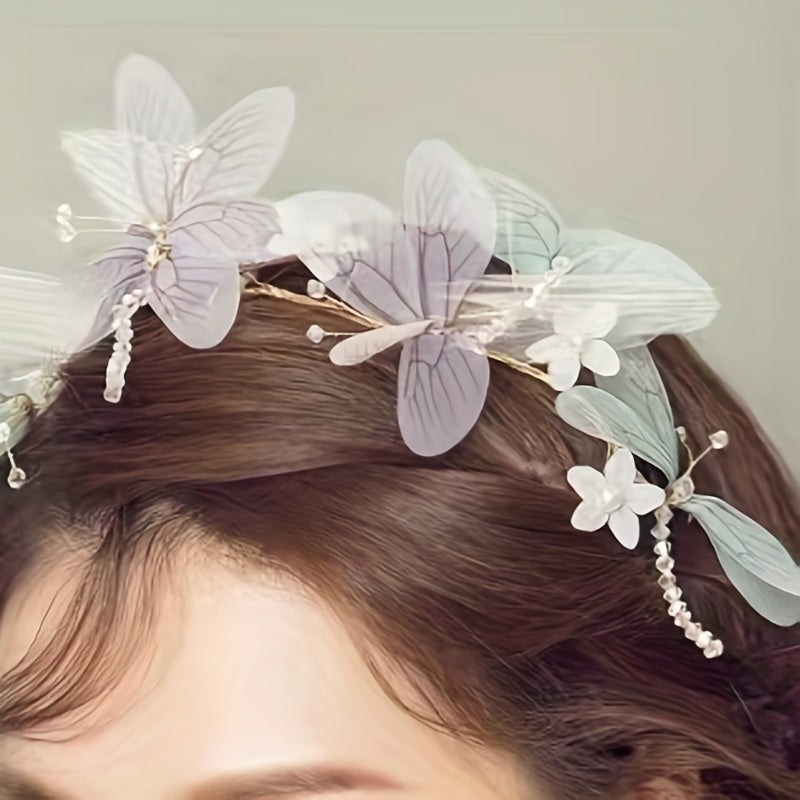 Stylish headband adorned with butterfly design, perfect for parties, cosplay, and adding a touch of elegance to any outfit. Ideal hair accessory for women.