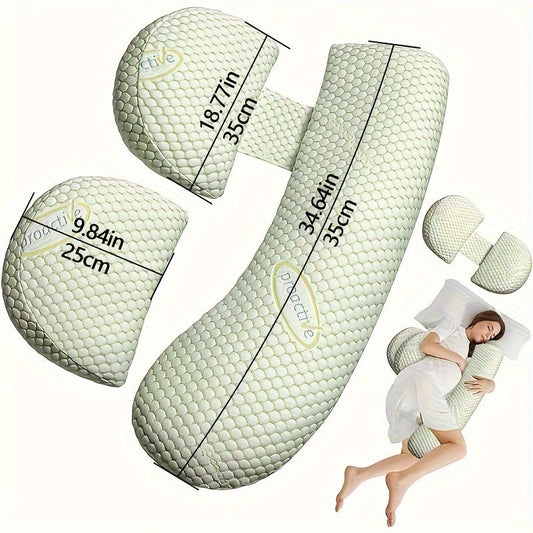 Supportive H-shaped Side-Sleeping Pillow for Pregnant Women to Protect Waist, Provide Abdominal Support, and Cushion Side Sleeping