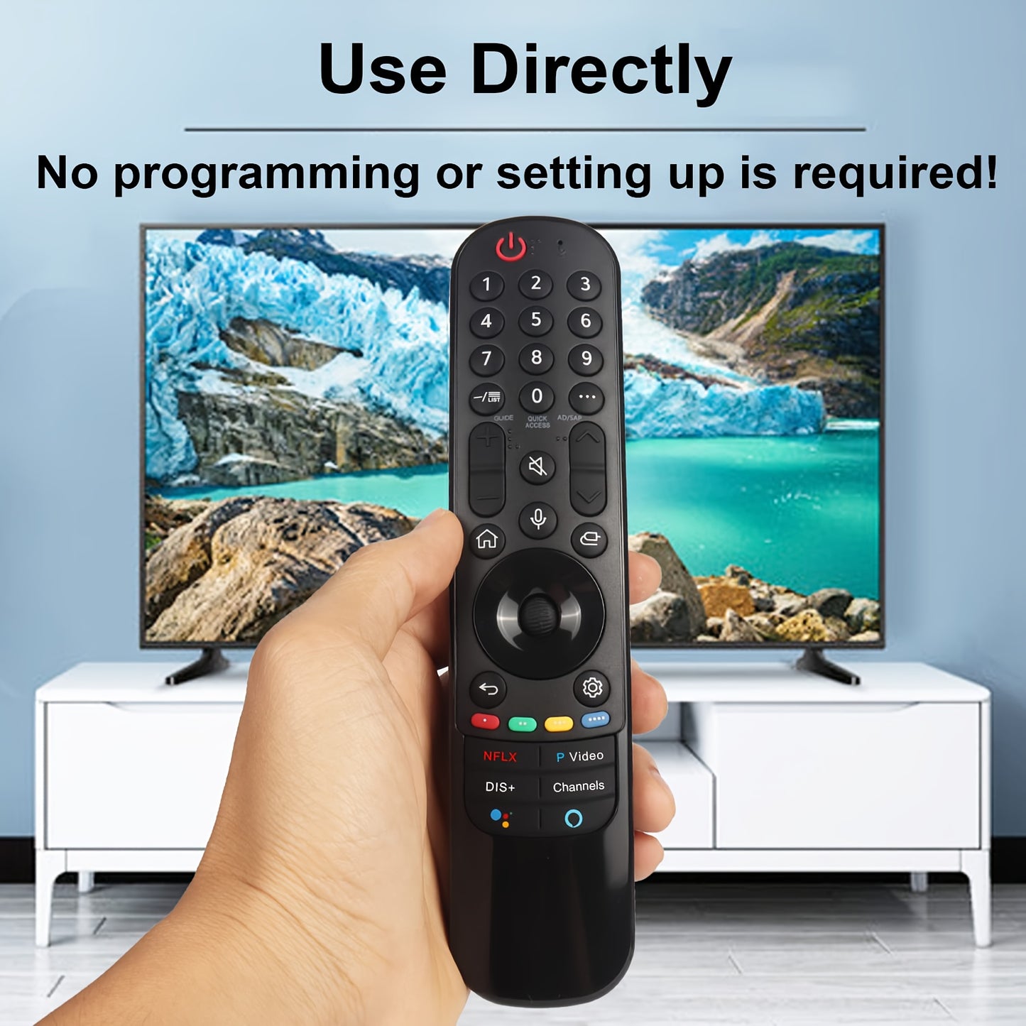 MR21GA Remote Control AKB76036202 is the replacement for LG AI ThinQ 4K Smart TV models 55UP75006, NANO8, NANO75, CX, G1, and A1, without voice and pointer functions.