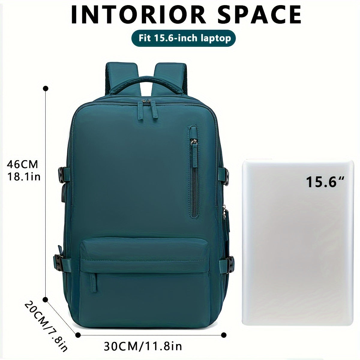 Travel backpack with shoe compartment, laptop compatible up to 39.62cm, softshell, TSA-approved, made of polyester with laptop backpack design.