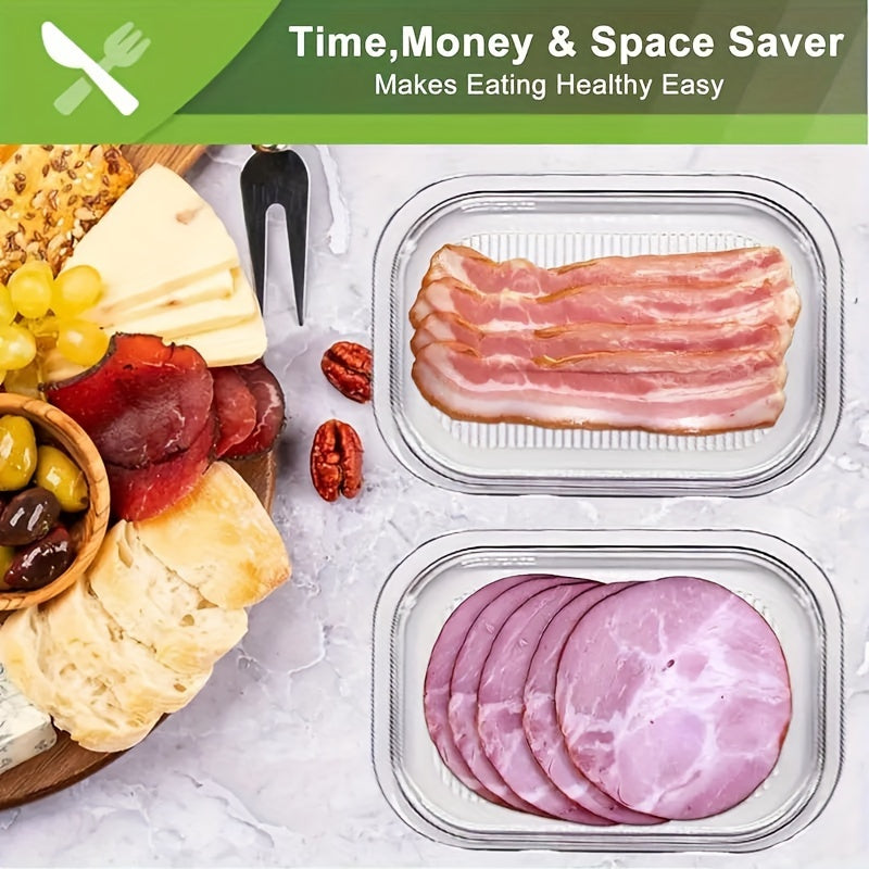 Single-Tier PET Plastic Cold Plate Container Set for Leak-Proof Food Storage - Ideal for Meat, Fruits, and Vegetables. Organize and Store in Your Kitchen with this Reusable Sealing Box.